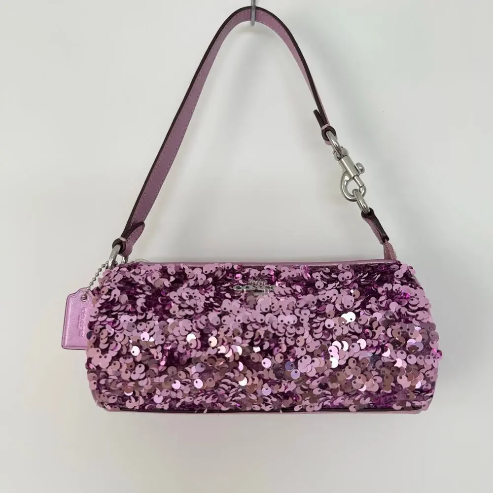 Coach Nolita Limited Edition Barrel Shoulder Demi Bag Lilac Sequin CQ589